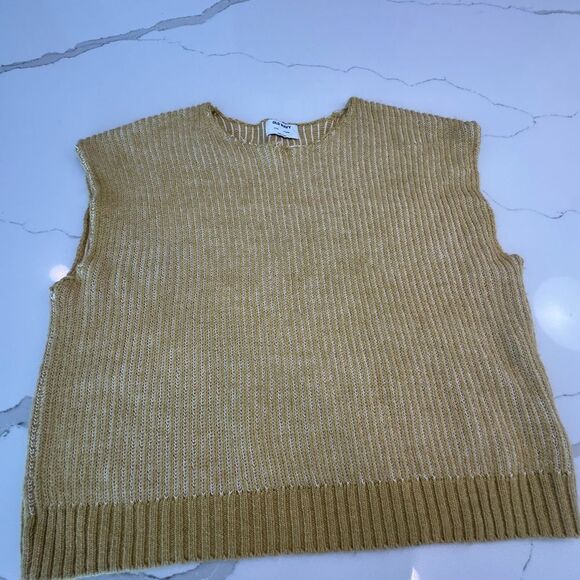 Mustard Yellow Sleeveless Knit Sweater - Picture 1 of 6